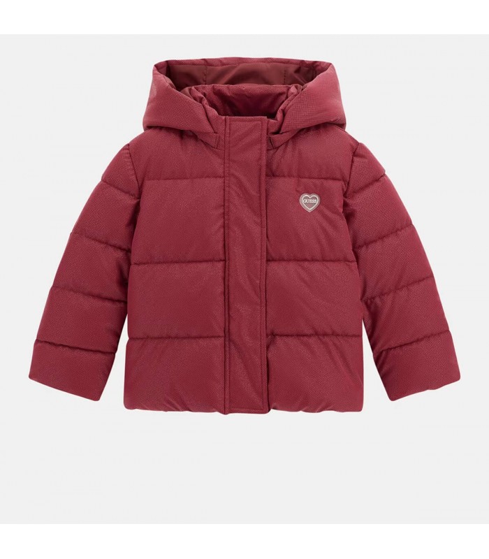 Μπουφάν φουσκωτό Guess γυαλιστερό & κουκούλα
