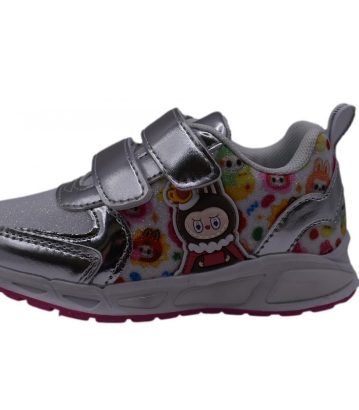 Αθλητικό για κορίτσι labubu με φωτάκια σε ασημί χρώμα