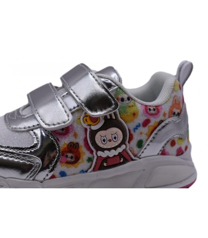 Αθλητικό για κορίτσι labubu με φωτάκια σε ασημί χρώμα