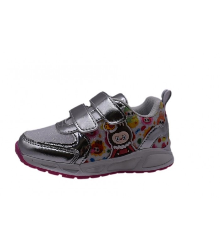 Αθλητικό για κορίτσι labubu με φωτάκια σε ασημί χρώμα