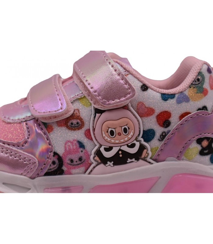 Αθλητικό για κορίτσι labubu με φωτάκια σε ροζ χρώμα