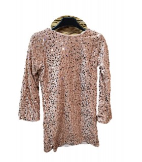 Ροζ φόρεμα με παγιέτα και φιόγκο στο πίσω μέρος