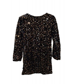 Μαύρο-χρυσό φόρεμα με παγιέτα και φιόγκο στο πίσω μέρος