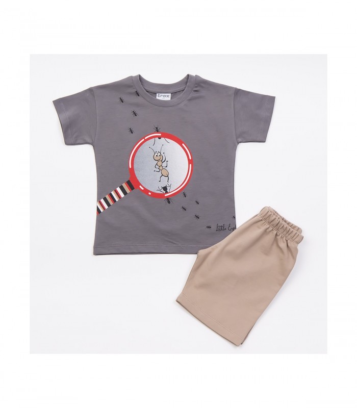 Σετ άμμου βερμούδα/ανθρακί μπλούζα