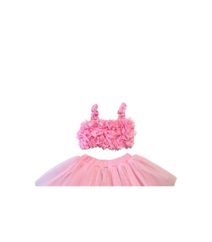 Sweet Baby Παιδικό Σετ με Φούστα Καλοκαιρινό σε ροζ χρώμα