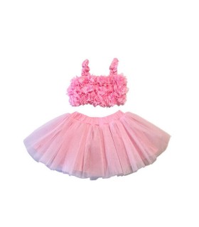 Sweet Baby Παιδικό Σετ με Φούστα Καλοκαιρινό σε ροζ χρώμα