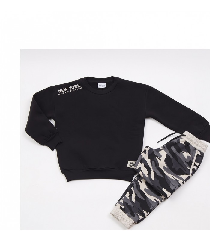 Σετ μαύρο παντελόνι/μπλούζα