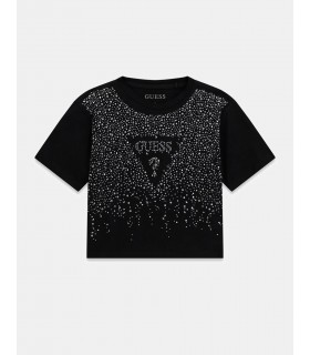 T-shirt με λογότυπο από στρασάκια