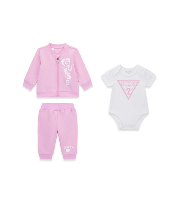 Βρεφικό σετ Guess παντελόνι με ζακέτα και κορμάκι