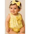 Σετ μπλουζάκι και βρακάκι καρό με λεμόνια