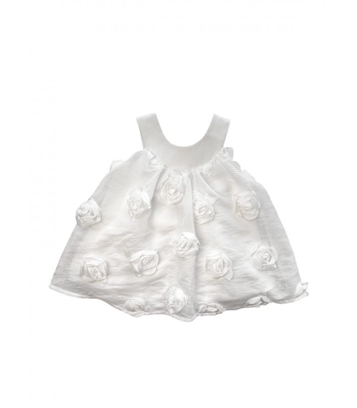 Φόρεμα με στρόγγυλο λαιμό και 3D λουλούδια