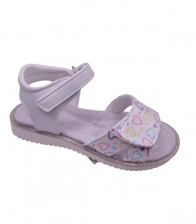 Πέδιλο σε λευκό χρώμα με καρδούλες